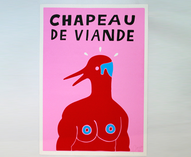 Sérigraphie by Parra - Chapeau de viande