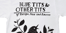 Tshirt ROCKWELL/PARRA - Blue Tits BW (blanc) + 1 sac toile offert