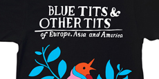 Tshirt ROCKWELL/PARRA - Blue Tits (black) + 1 sac toile offert