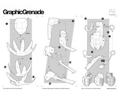 Mills bomb Paper Grenade Model Kit
