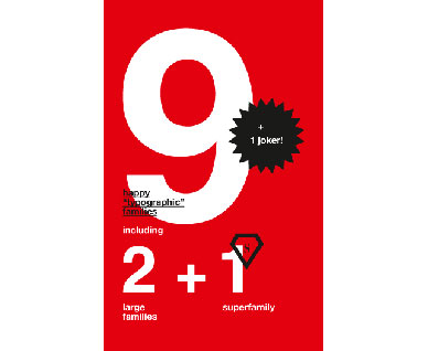 Jeu de 9 familles typographiques