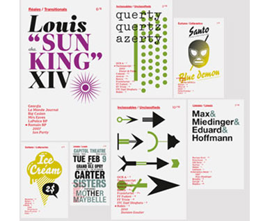 Jeu de 9 familles typographiques